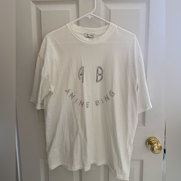 Anine Bing Kent Tee Smiley in Ivory - Picture 4 of 4